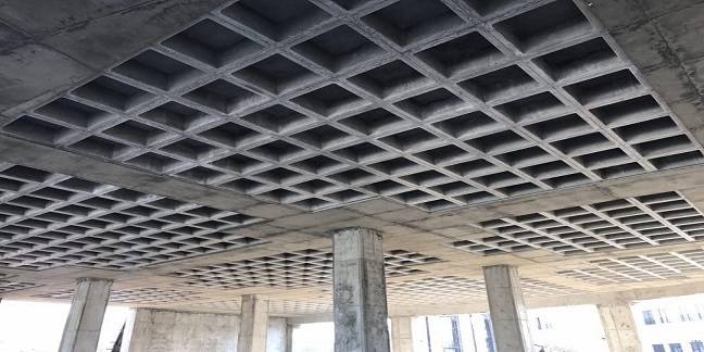 exposed view of waffle slab form of 60*60 cm with height of 30 cm 