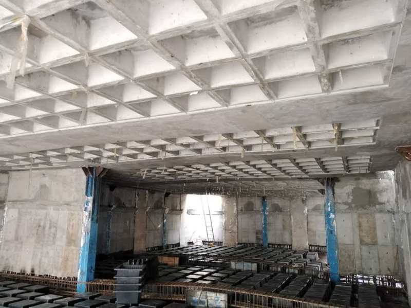 plastic waffle slab form of 60*60 cm with height of 30 cm in Top-Down construction 